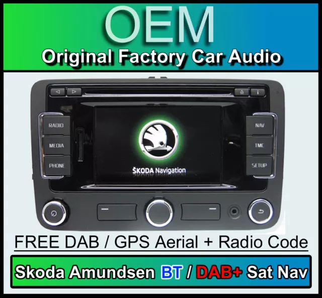 Skoda Amundsen Sat Nav stereo DAB Bluetooth, Skoda Yeti Navigation DAB radio