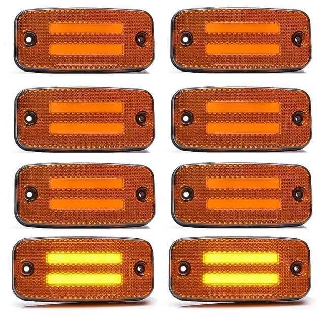 Lot De 10 Feux De Gabarit (feux D'encombrement) LED Orange 24V - Pour Camion, Remorque, Camping-car - Modèle 24V8L10 Autonet