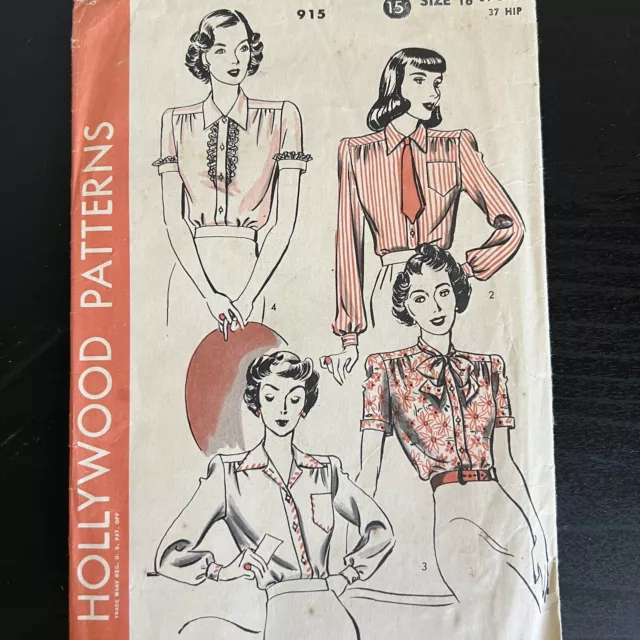 Vintage Sewing PATTERN, 1940s Hollywood Patterns, F-6700 1026, One