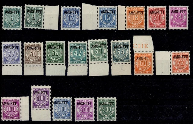 Trieste AMG-FTT set of revenues for bills of exchange MNH Italy fiscal
