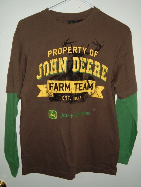 Property of John Deere Farm Team Youth Large (14-16) Long Sleeve Shirt - NWT