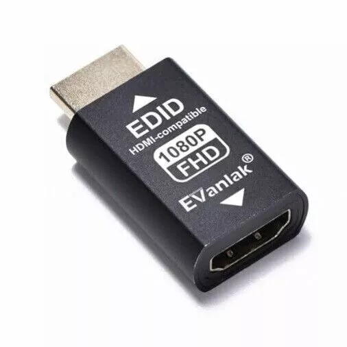 EVanlak HDMI EDID Emulator Passthrough Adapter 1080P FHD 3rd Generation