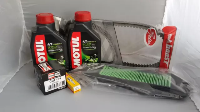 Kit Tagliando Honda Sh 300 Olio Motul 5100 Filtro Aria Olio Candela Cinghia