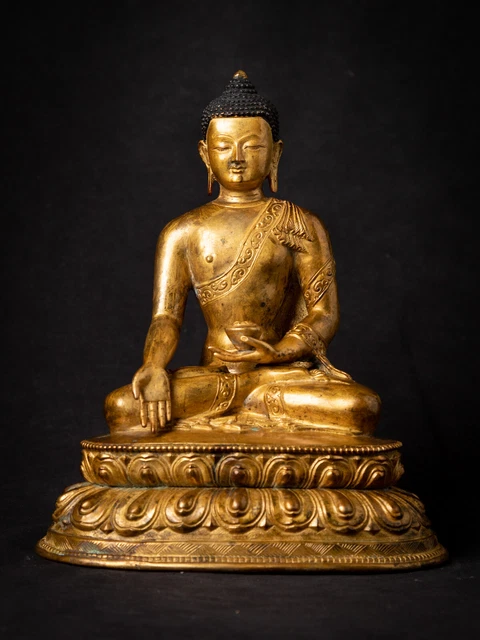 Old bronze Nepali Buddha statue from Nepal, Middle 20th century