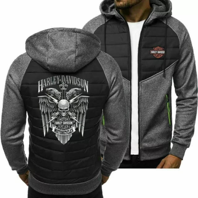 Hoodie Sweatjacke Davidson Herren Kapuzenpullover Sweatshirt Outdoor 2024 Mode L