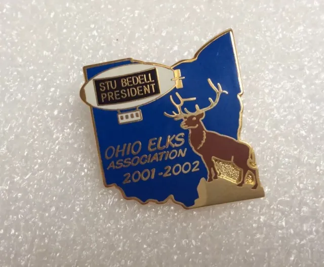 BPOE Elks Ohio Elks Association Hat Lapel Pin Pinback 2001
