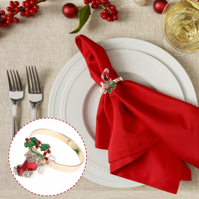 Alloy Napkin Ring Dining Room Decor for Table Jingle Bell Rings