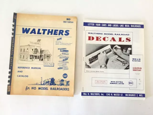 1961 Walthers HO Reference Manual & Catalog & 1962 Walthers HO+O Decals Catalog