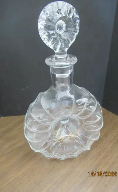 Baccarat France Cognac Crystal Decanter, E. Remy Martin & Co. Shell Design Glass