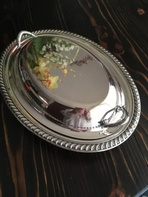 Silverplate Vegetable Serving Bowl W/Lid