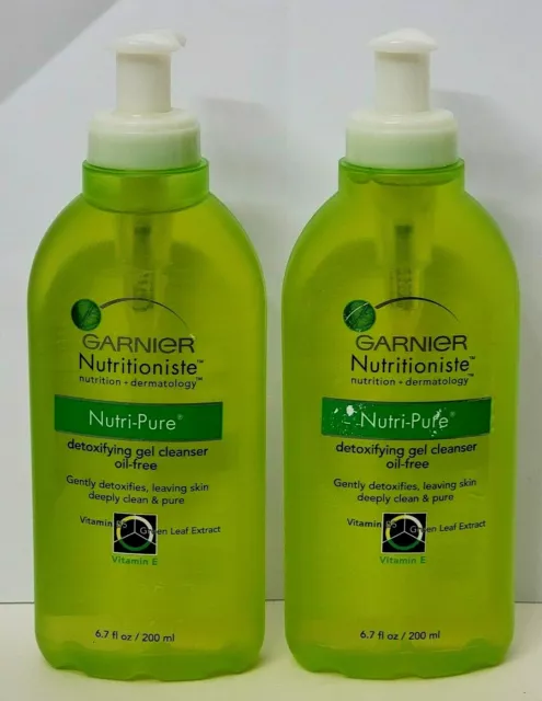 2 pk GARNIER Nutritioniste Nutri-Pure Detoxifying Gel Cleanser Oil-Free 6.7 oz