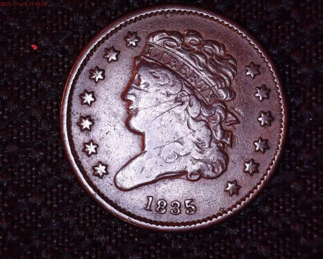 Very Nice 1835 Classic Head Half Cent  Only 398,000 Minted #HC010