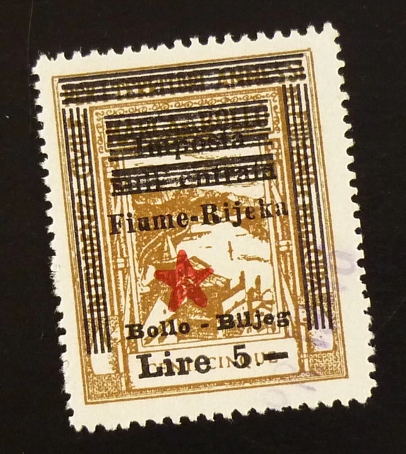 Fiume c1945 Italy Croatia Yugoslavia Ovp. Revenue Stamp - Lire 5 R24