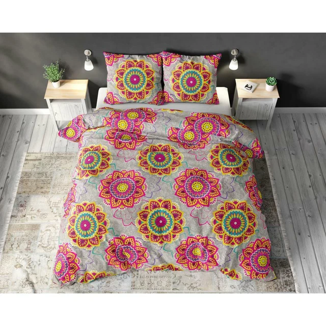 HOUSSE DE COUETTE Parure de Lit 200x220cm+2 Taies Coton Mixte 59 Fils