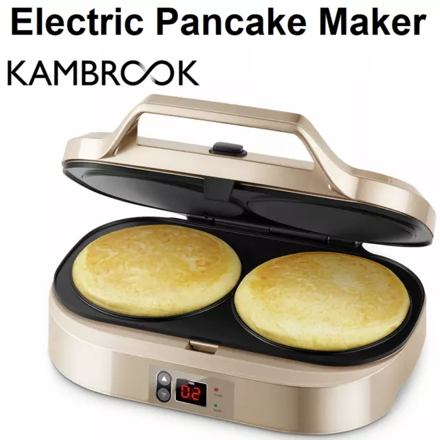 Kambrook Electric Pancake Cooker Maker Machine Twin Hotcakes Pikelet Appliance