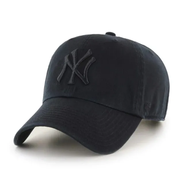 '47 New York Yankees Clean Up Black/Black Adjustable Strap Hat Dad Cap