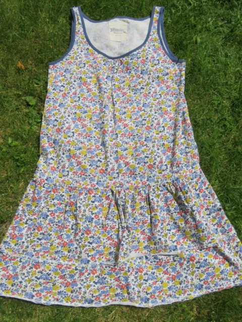 Johnnie B Boden Yellow & Blue Teeny Flower Print Summer Cotton Jersey Dress Uk 8