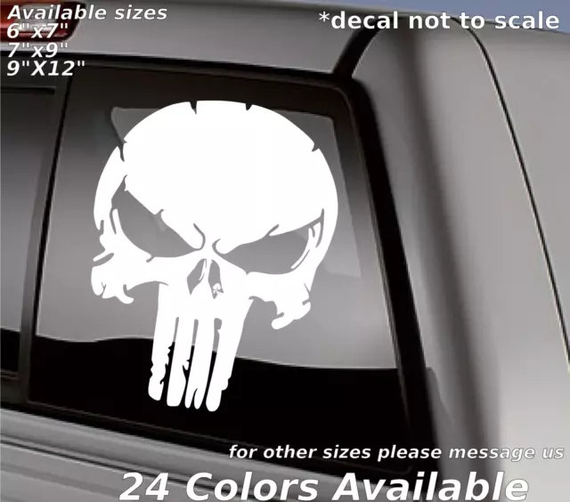 Punisher Skull With Outline Splatter Decal Vinyl Punisher Sticker Choose  Size & Splatter Color 