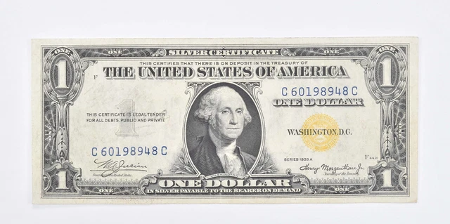 1935-A $1 United States Silver Certificate Yellow Seal North Africa Note *8038