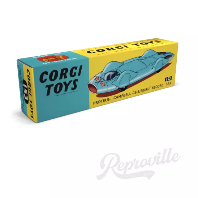 Corgi 153 - Proteus - Campbell - "Bluebird" Record Car - Reproduction Box