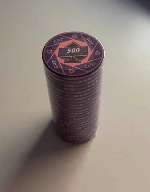 BLISTER da 25 Fiches - Poker chips ceramica replica NEW Graphic EPT Valore 500