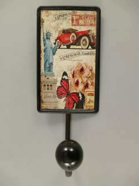 9977762-x Vintage Wand-Haken Guardaroba Targa di Latta Espresso Mail 12x7cm