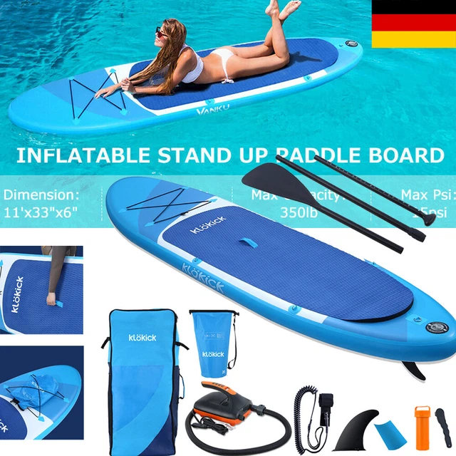 335CM SUP BOARD Set Stand Up Paddle aufblasbar Surfboard mit