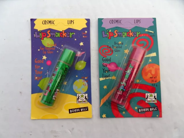 New Vintage Bonne Bell 6 Lunar Lime & 6 Licorice Launch Lip Smacker Cosmic Lips