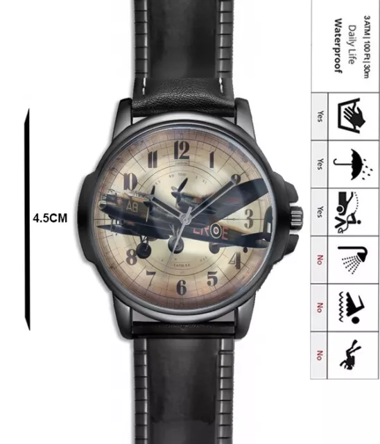 Avro Lancaster Bomber WW-II Aeroplane Vintage St Art Unique Gift Wrist Watch New