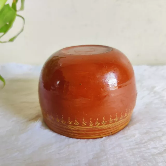 1920s Vintage Lacquered Hand Painted Straw Woven Burmese Wooden Bowl W640 3
