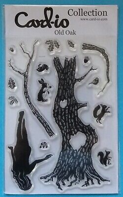 CARD-IO  Collection   OLD OAK  CDCCSTOLD-01  STAMP SET rabbit squirrel oak tree