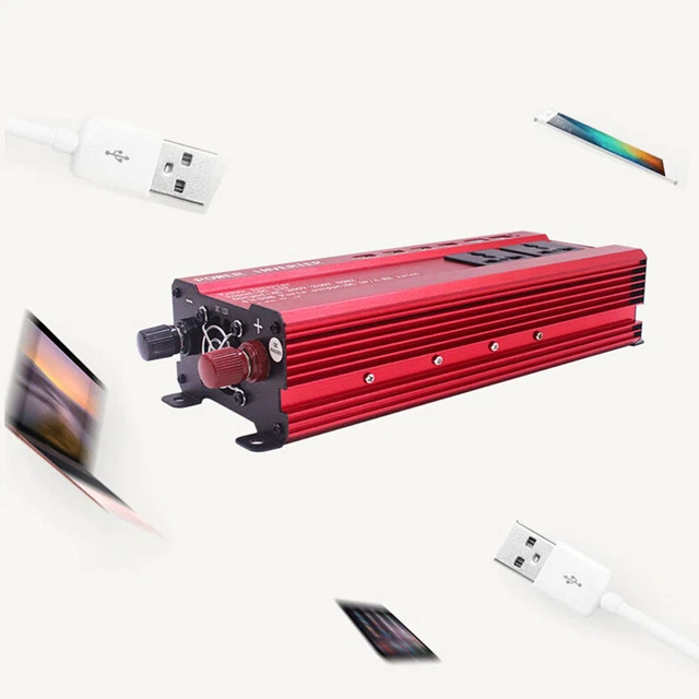 Potente Inverter Auto 2000W 12V DC a 220V AC Convertitore Auto Rete