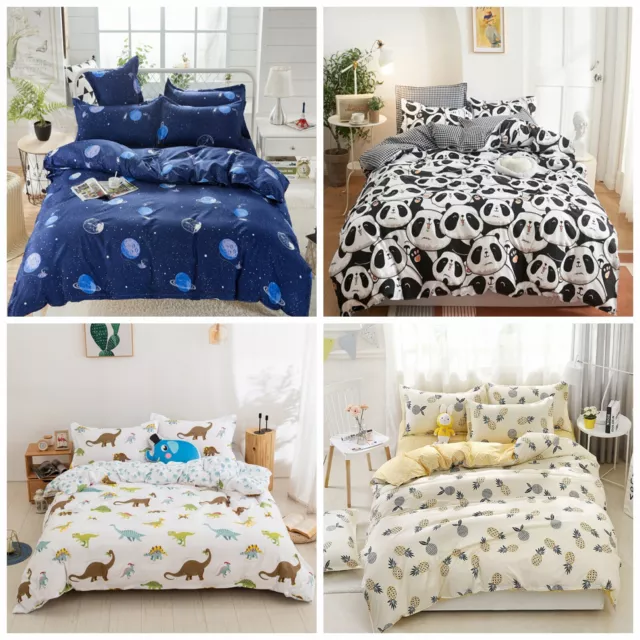 Galaxy Starry Soft Quilt Duvet Cover Set Bedding Single Double King Pillowcases