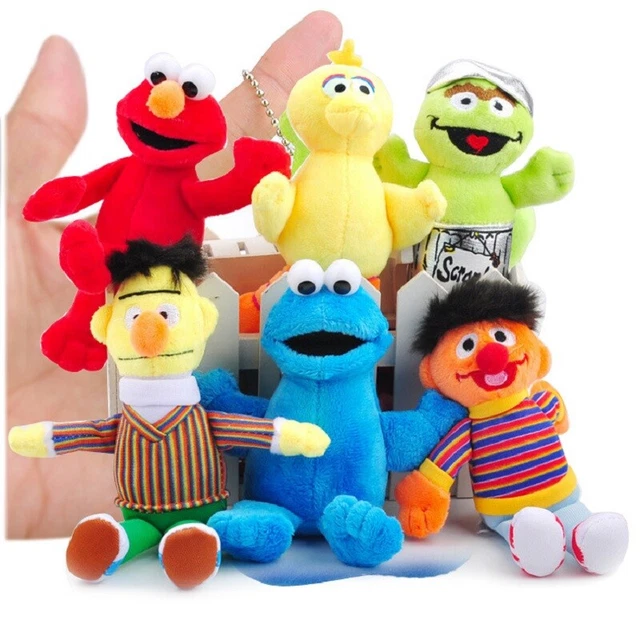 6PCS SESAME STREET Cookie Monster Elmo Big Bird Bert Ernie Plush Doll