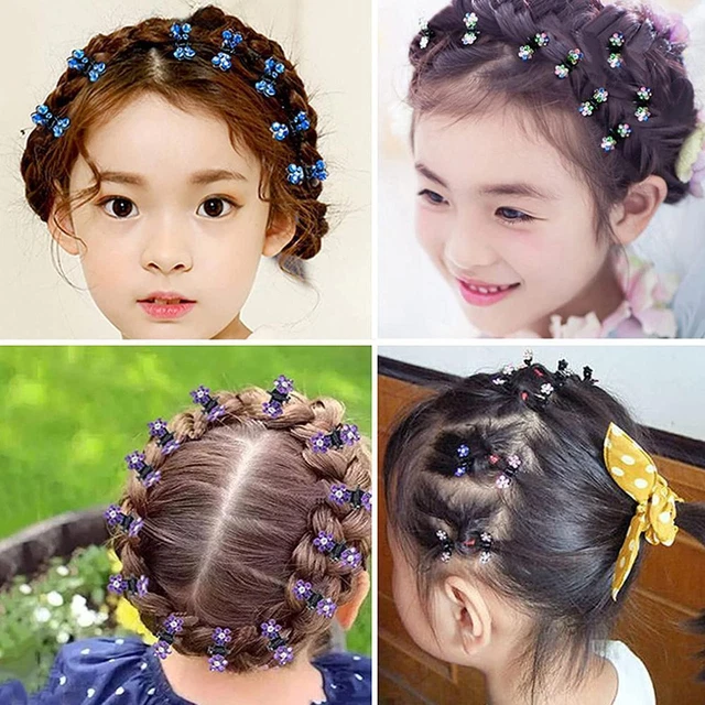 12PCS Children's Hair Clip Cute Mini Handmade Rhinestone Z0Y7 Small Flower G1C5