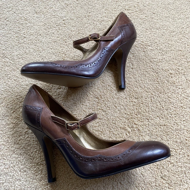 RIVER ISLAND BROWN Leather Stiletto Heels Size 5 £14.00 PicClick UK