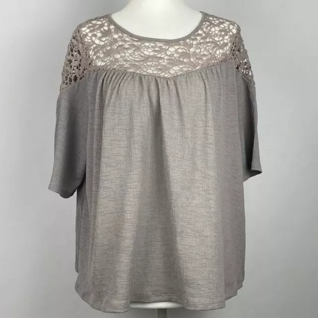 APT.9 Blouse Womens Small Short Sleeve Scoop Neck Lace Casual Ladies Top 2