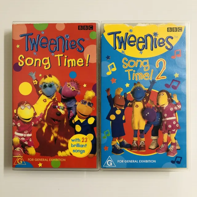 TWEENIES: SONG TIME 1 & 2. VHS Video Tape ABC Kids Bella Milo Fizz Jake ...