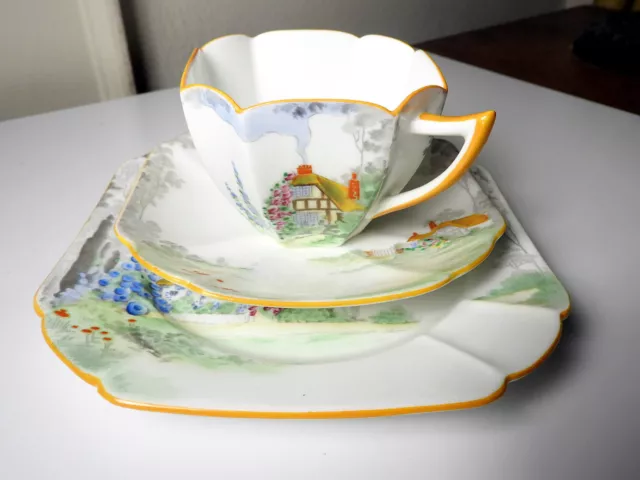 SHELLEY Queen Anne COTTAGE 11621 Trio - Cup, Saucer, Plate - Mint Condition