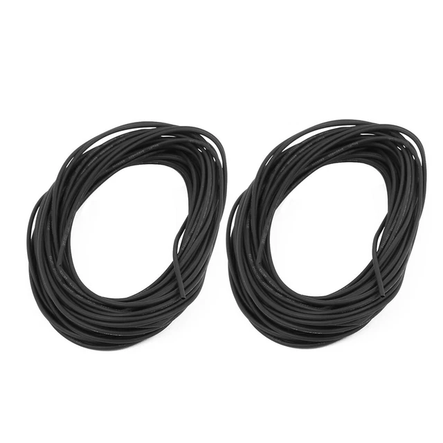 2Pz. 1mm diam 2:1 tubo termoretraibile guaina  filo nero cavo 10m di lunghezza
