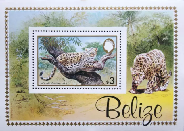 BELIZE 1983 Block 61 WWF Weltweiter Naturschutz Jaguar Tiere Animals Fauna MNH