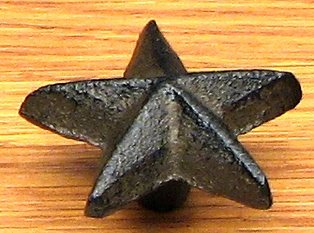 SET OF 12 Stars Cast Iron Rustic Drawer Cabinet Door Pulls Handles Knobs 1-3/4"