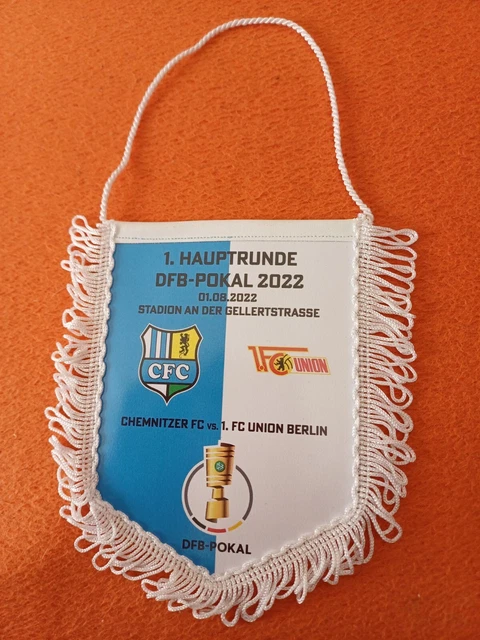 Pokalwimpel Chemnitzer FC- 1.FC Union Berlin  1.08.2022 Ausführung klein Orginal