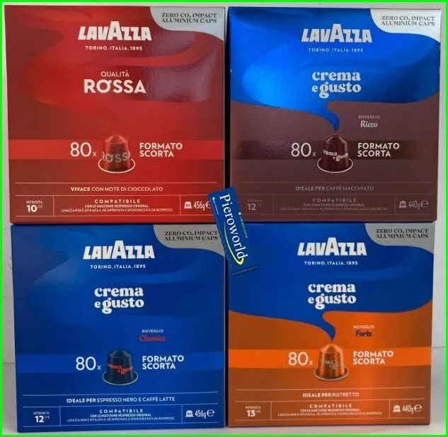 240 coffee pods LAVAZZA compatible with machines NESPRESSO capsules (100 + 140