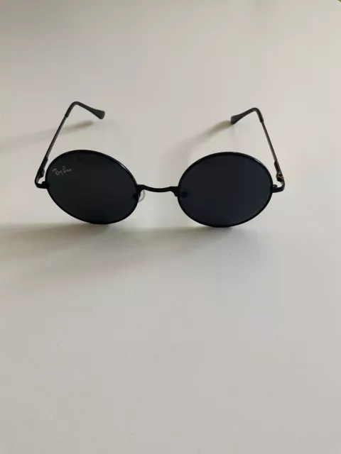 rayban mens sunglasses round lens black design antiqued rrp $200+