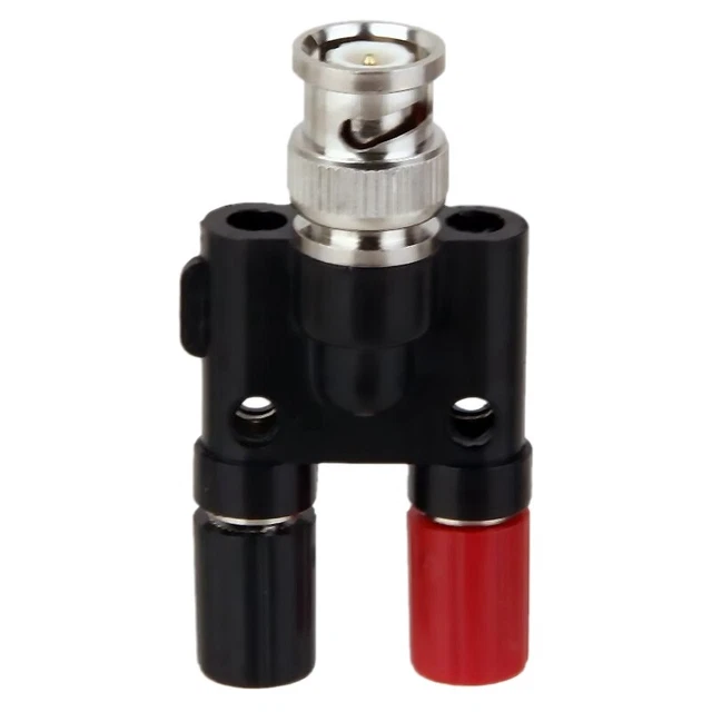 BNC Plug 4mm Banana Plug Splitter Connector BNC Male Plug to 2 x 4mm Banana3310