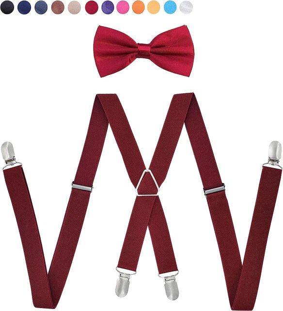 Kids Suspenders Bowtie Set,Adjustable Suspender with Bow Tie for Boys and Girls