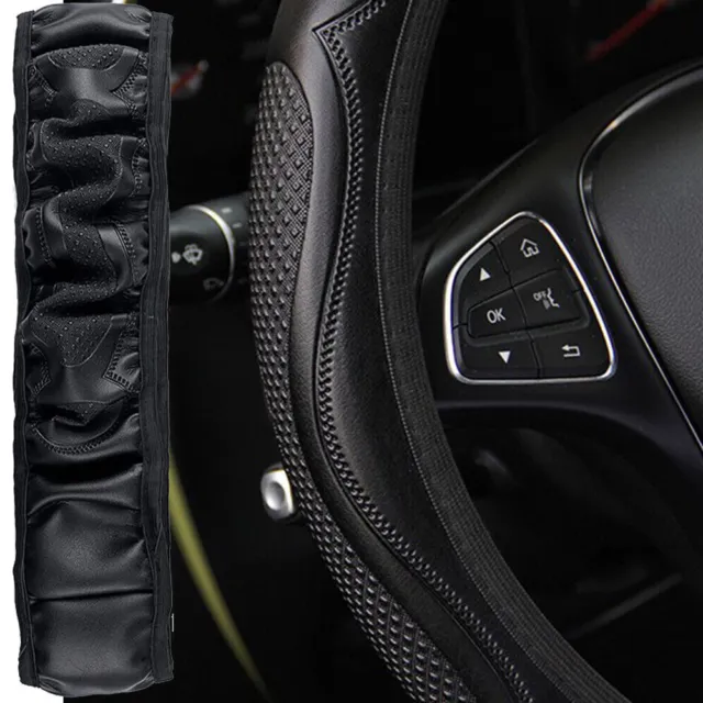 15" PU Leather Car Steering Wheel Cover Anti-slip Auto Accessories Breathable
