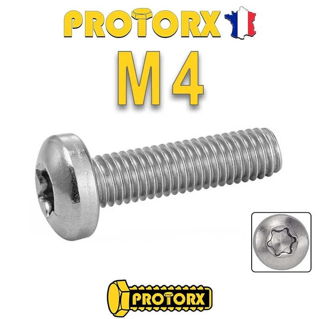 Vis Tête Cylindrique BOMBÉE SIX LOBES M4 x (10 à 30mm) | VMTCL ISO14583 INOX A2