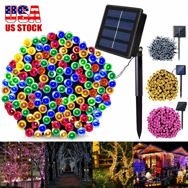 Solar Christmas Lights Outdoor Waterproof Fairy Party Lamp Garden Decor String